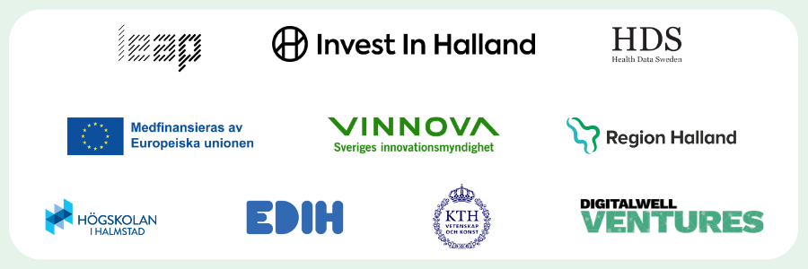 Fem olika logotyper. Illustration.